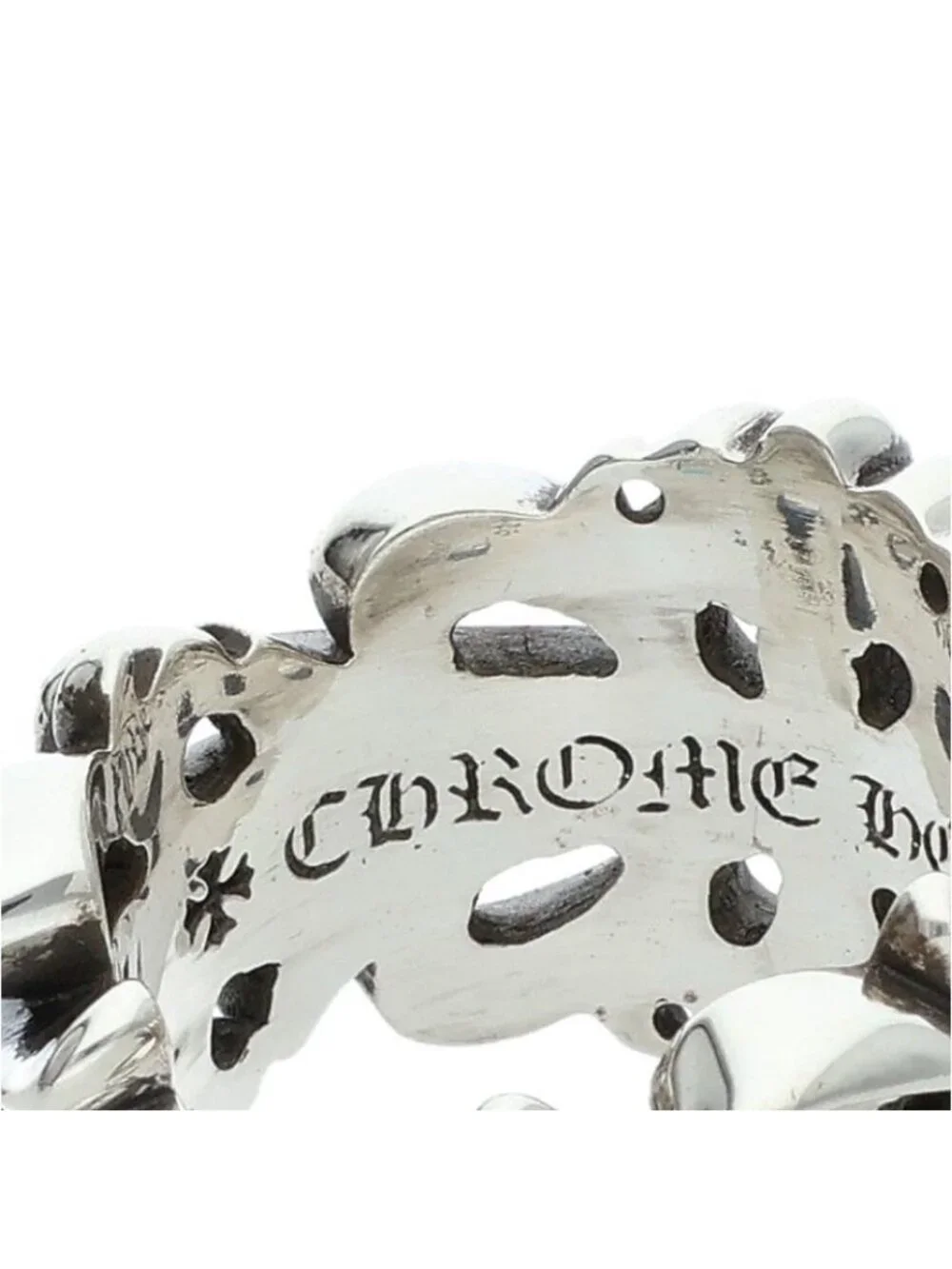 Chrome Hearts Dbl Flrl Crs Double Floral Cross Silver Ring